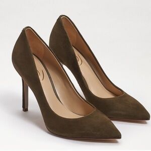 NWOB Sam Edelman Hazel Pointed Toe Pump Military Green Suede
